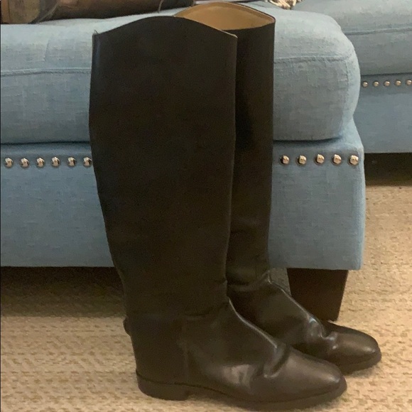 Marlboro Imperial Jockey Riding Boots, Made in England, Size 6 Women's 25.0cm genuine leather black type Vintage Second Hand